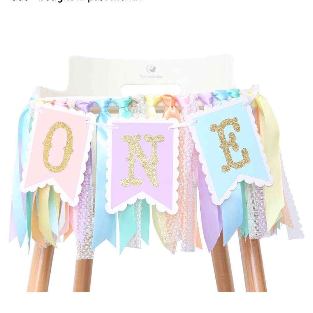 Pastel High Chair Banner for First Birthday
